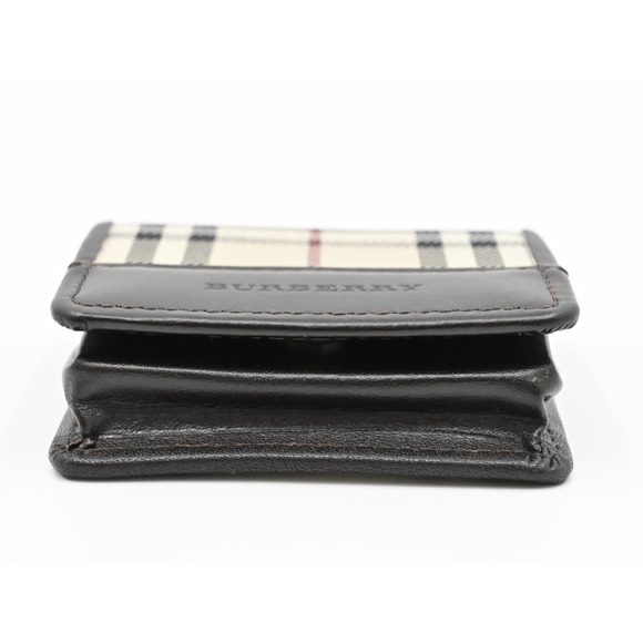 Burberry Nova Check Coin Case Wallet Logo Leather Canvas color beige unisex - Picture 4 of 7